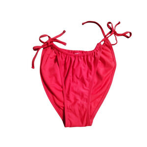 Wild Fable Women's Bikini Bottom Red Low-Rise High-Leg Cheeky Side Tie xl